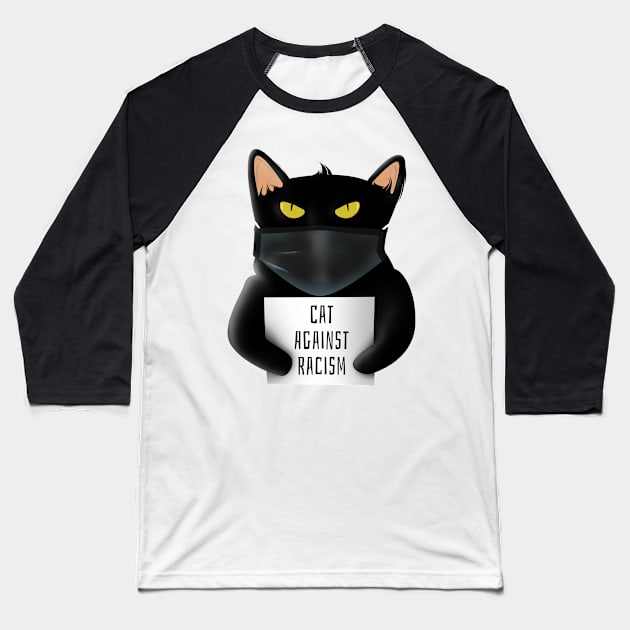 Cat against racism Baseball T-Shirt by Rishirt